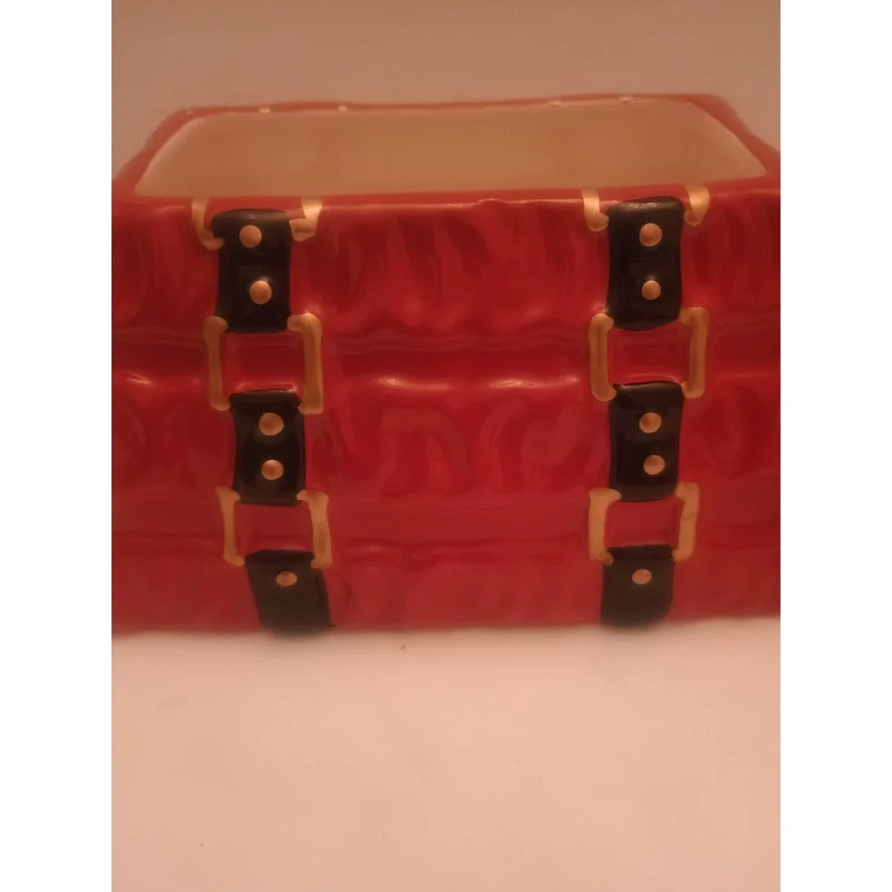 David's Cookies Red Handbag Ceramic Cookie Jar with Lid 6/4/6